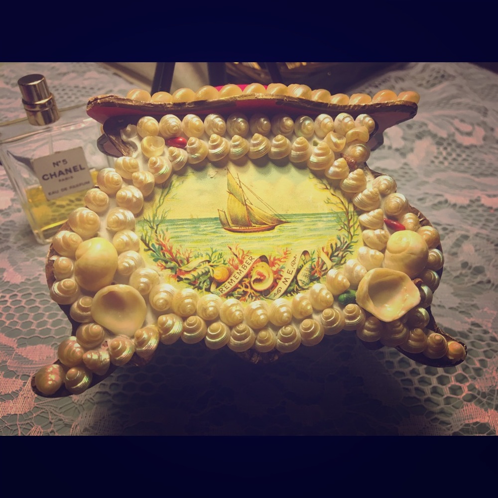 Antique Shell Jewelry Box